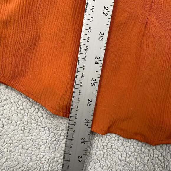 Coldwater Creek Blouse Womens Large Terra Cotta Semi-Sheer Lace Long Sleeve NWT - Picture 4 of 9